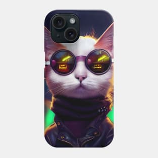 Techno Cat In Cyber Space Phone Case