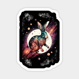 Year of the rabbit chinese zodiac sign space design with planets Magnet