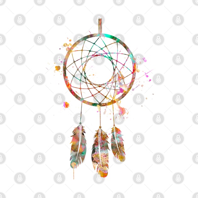 Dreamcatcher Watercolor Painting by Miao Miao Design