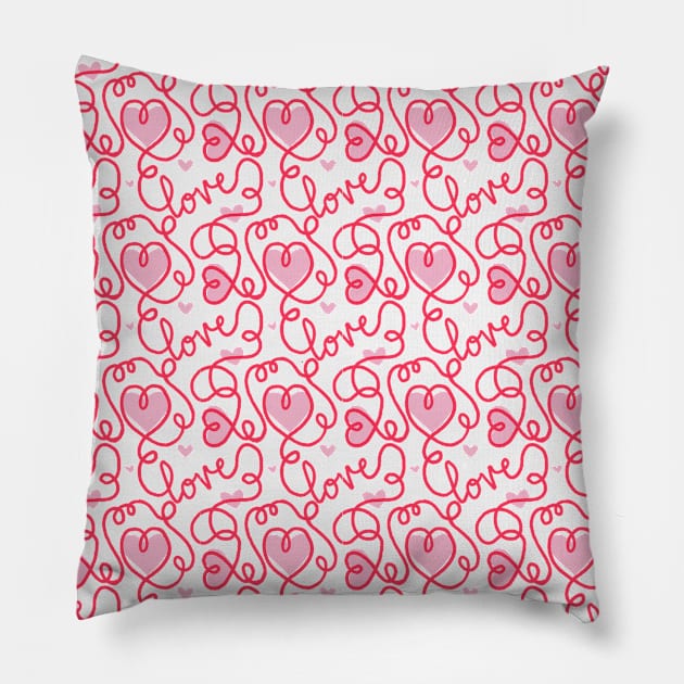 Love One Line Pattern Pillow by GiuliaM