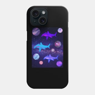 Hammerhead Sharks in Space Phone Case