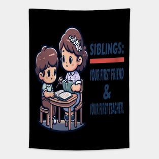 Learning Together: Sibling Study Time Tapestry