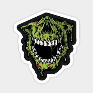 Zombie Monster Skull Head Magnet