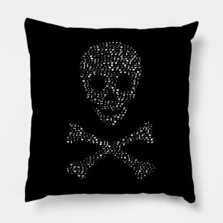 Skull and Crossbones Made of Hearts Pillow