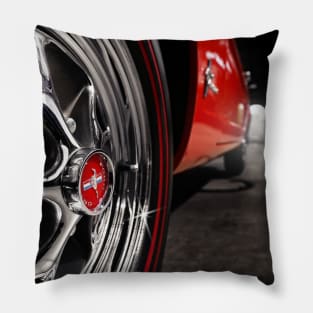 ford mustang, mustang wheel, red Pillow