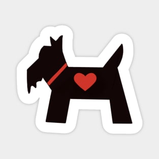 Black and red Scottie dog with heart Magnet