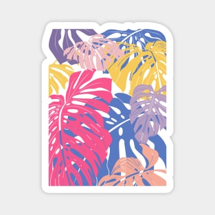 Abstract Colorful Monstera Leaves 21 Magnet