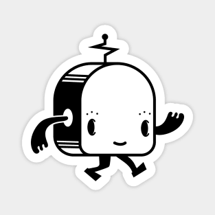 Retro Walking Robot Mascot Magnet