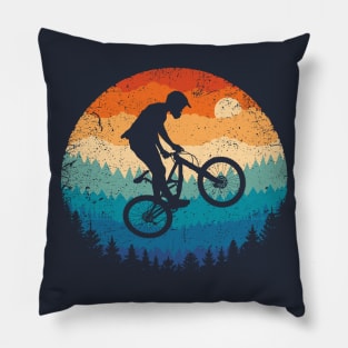 Mountain Biking Retro Pillow