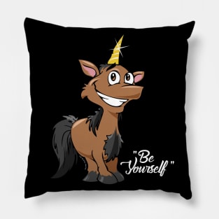 Be Yourself - Unicorn #3    Dark Tees Pillow