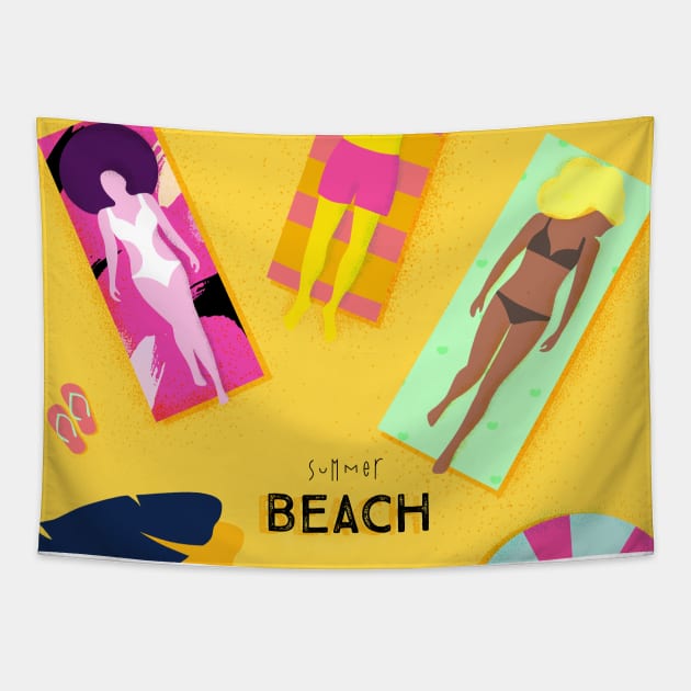 Summer Beach Tapestry by TomCage