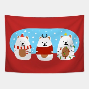 polar bear Christmas concept  for celebrity  time digital paint. Tapestry