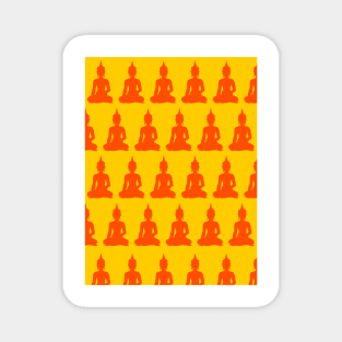 Orange Yellow Buddha Pattern Magnet