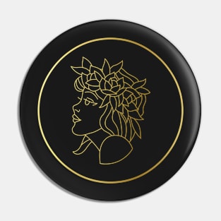 Virgo Zodiac Art Gold Pin