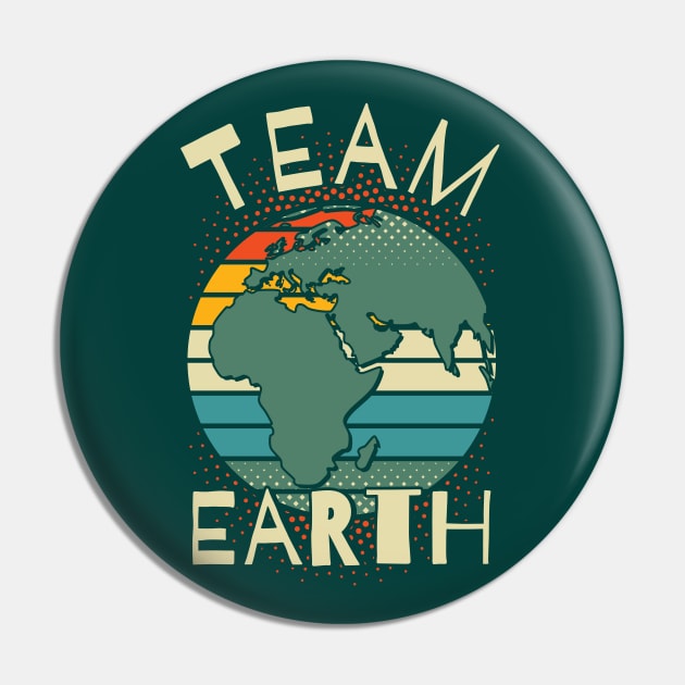 Team Earth Retro Colors Pin by dkdesigns27