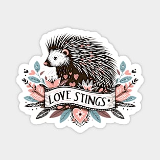 Love stings, hedgehog lover Magnet