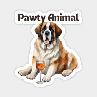 Saint Bernard Dog Pawty Animal Magnet