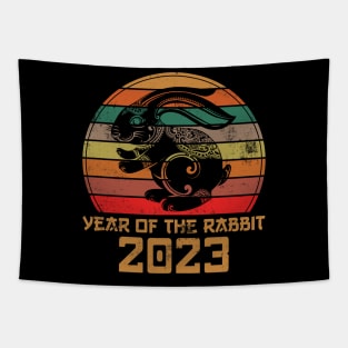 Retro Sunset Chinese New Year - Year of the Rabbit 2023 Tapestry