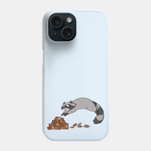 Raccoon Jumping Into Pile Of Leaves Phone Case