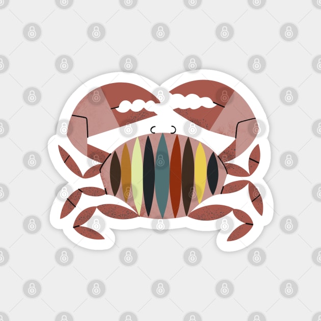 Color Crab Magnet by Renea L Thull
