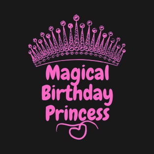 Pink Girls Magical Birthday Princess Party Outfit T-Shirt