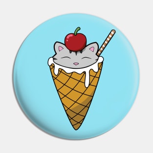 Cat Ice cream Pin