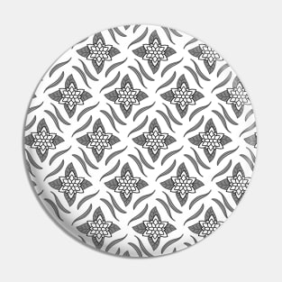 Black and white seamless flower pattern Pin