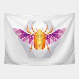 Bright low poly scarab Tapestry