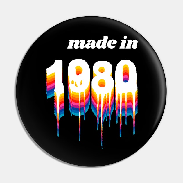 Made in 1980 Year Liquid Retro Vintage Pin by Liquids