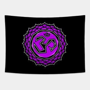 Crown Chakra Symbol - Sacred Purple Lotus Flower - Sahasrara - Crown Chakra Tapestry