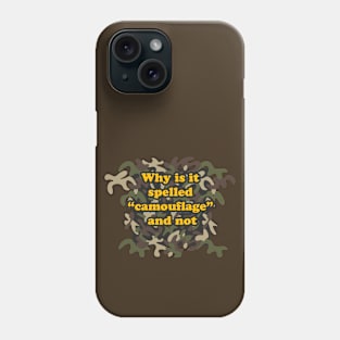 Why is it spelled “camouflage” and not Phone Case