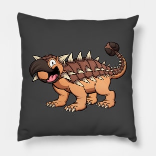 Happy Smiling Ankylosaurus Pillow