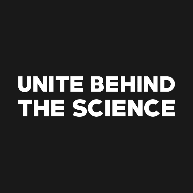 Text: Unite behind the science (small) (white) by itemful