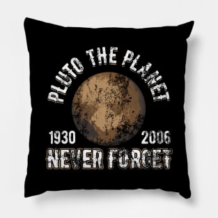 Vintage Pluto (1930-2006) Never Forget Distressed Pillow