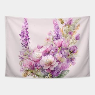 Beautiful Purple and Pink Wildflowers meadow, Lavender Flowers Violet Wildflowers garden Tapestry