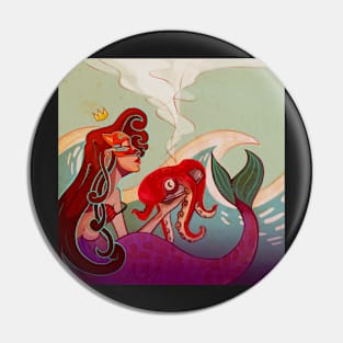 'Orange Sdrew' Mermaid Pin