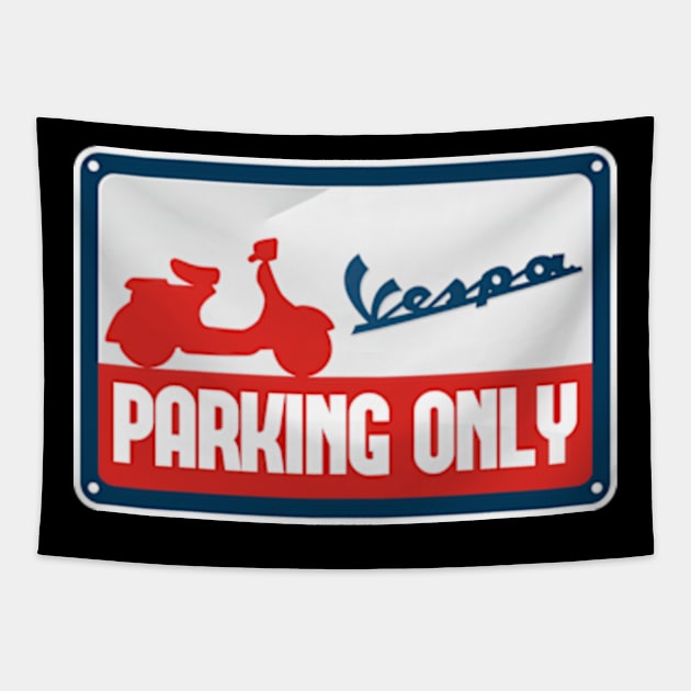 vespa parking only Tapestry by vespatology