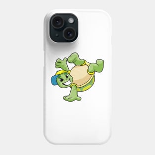 Turtle as dancer at break dance with a cap Phone Case