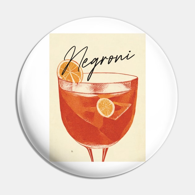 Negroni Retro Poster Classic Glass Bar Prints, Vintage Drinks, Recipe, Wall Art Pin by BetterManufaktur