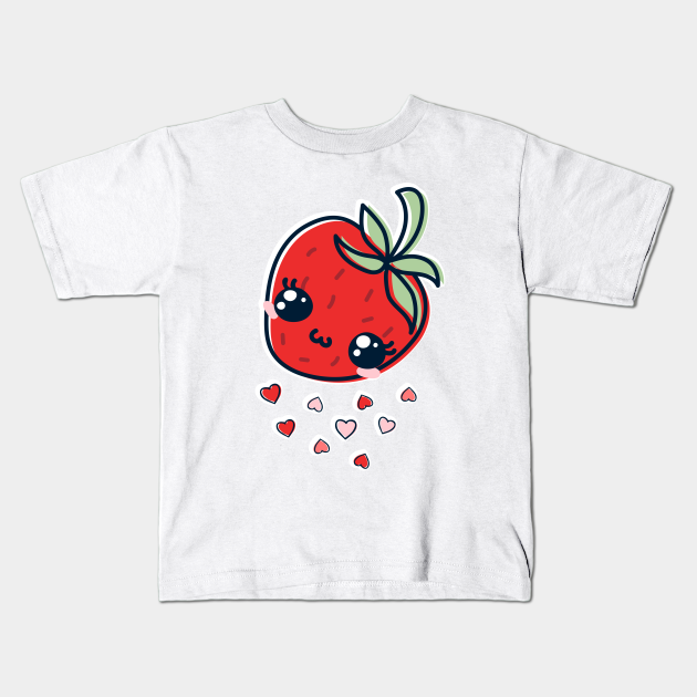 Cute Japanese Strawberry - Anime Style Kawaii Food - Kawaii Strawberry Kids T-Shirt | TeePublic