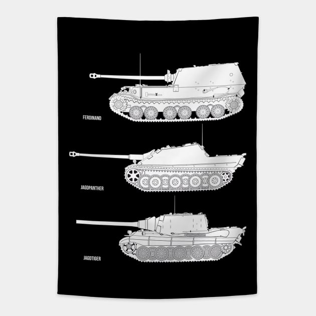 German tank destroyers of Second World War Tapestry by FAawRay