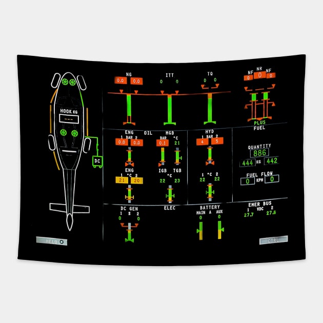 Aviation  Glass Cockpit Tapestry by FasBytes