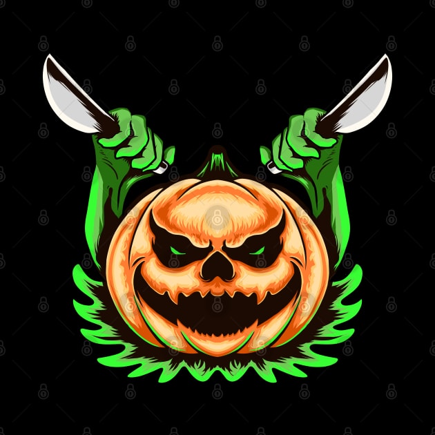 Scary Pumpkin halloween Knife by RichoIrvansyah