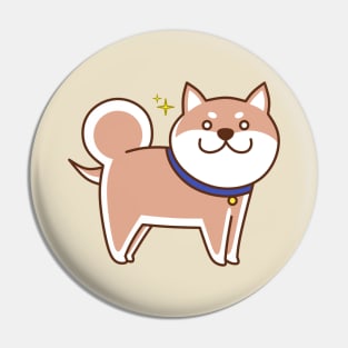 Cute Cartoon Smiling Shiba Inu Pin