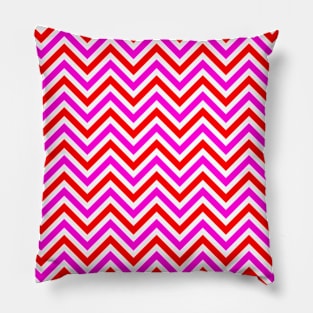 Zigzag Lines - Red Pink Pillow