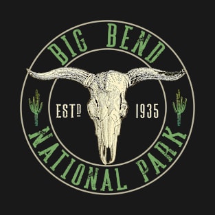 Big Bend National Park Texas Cow Skull Desert Cactus T-Shirt