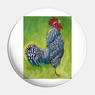 Rocky the Barred Rock Rooster Pin