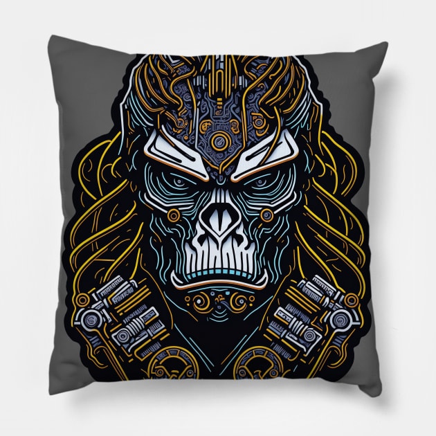 Techno Apes S03 D96 Pillow by Houerd