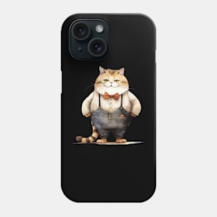 Whimsical Cute Cat wearing  a bow tie Phone Case