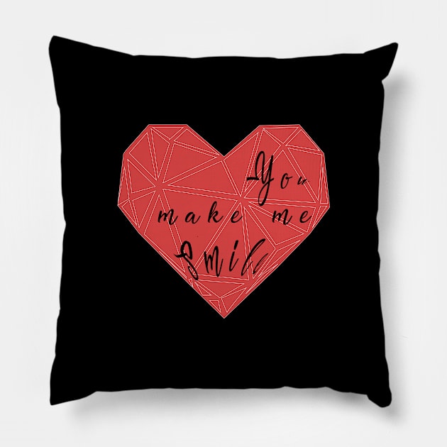 You Make Me Smile Pillow by Heartfeltarts
